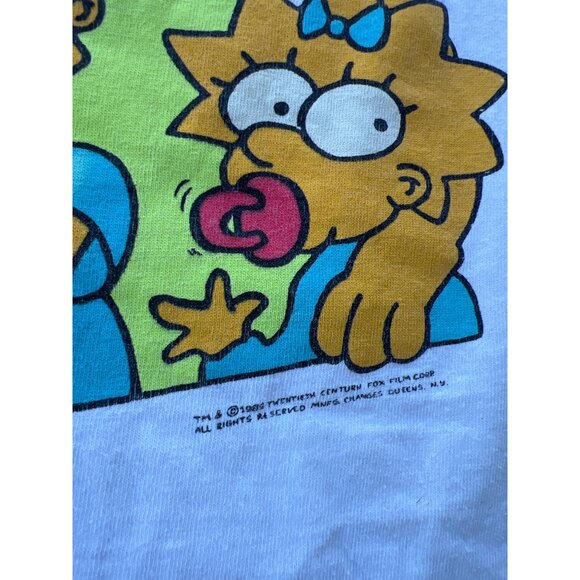 Vintage The Simpsons Graphic T-Shirt White 1989 20th Century Fox Corp Family Pri - Picture 3 of 6